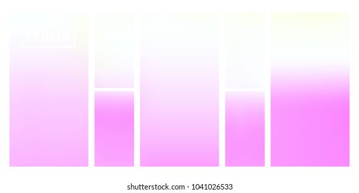 Pink screen gradient set with modern abstract backgrounds. Colorful fluid cover for poster, banner, flyer and presentation. Template with screen gradient set for screens and mobile app. Soft color.
