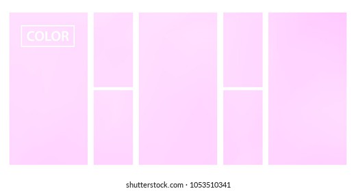 Pink screen gradient set with modern abstract backgrounds. Colorful fluid cover for poster, banner, flyer and presentation. Template with screen gradient set for screens and mobile app. Soft color.