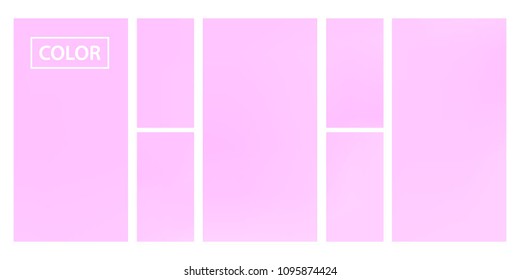 Pink screen gradient set with modern abstract backgrounds. Colorful fluid cover for poster, banner, flyer and presentation. Template with screen gradient set for screens and mobile app. Soft color.