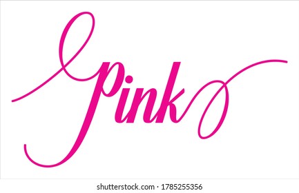 Pink Script Calligraphy Cursive Typography Black Stock Vector (Royalty ...