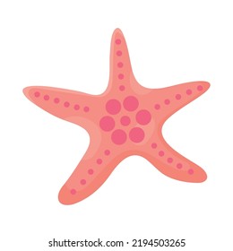 Pink Sea Star On White Background