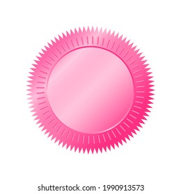 Pink seal, best selected metal badge quality medal in pink color. vector illustration