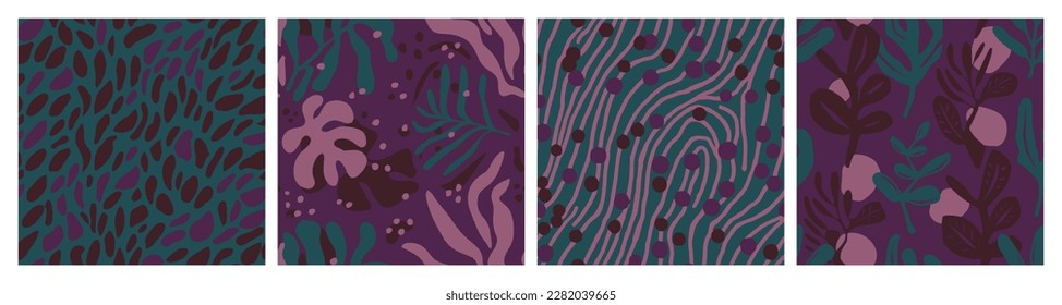 Pink Seamless Abstract Branch Textile Backdrop. Gradient Repetitive Color Palm Scribble, Seamless Wallpaper. Vivid Repeated Elegant Isolated Surface Pattern. 