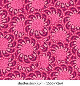 Pink Seamless Abstract Flowers Pattern