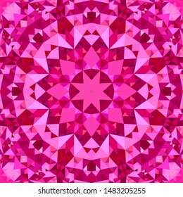 Pink seamless abstract triangle mosaic kaleidoscope pattern wallpaper - symmetrical vector background graphic