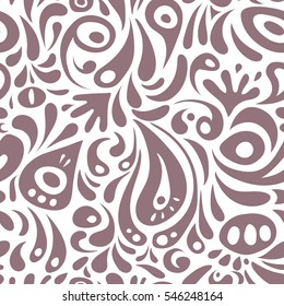 Pink seamless background flower ornament pattern. Abstract arabesque background for greeting card, presentation or wedding invitations. Traditional vector gothic damask background.