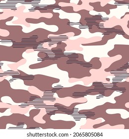 pink seamless camouflage. print on clothes or print. vector.