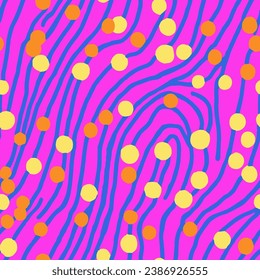 Pink Seamless Color Fresh Invitation Print. Bright Repeated Nature Artistic Element, Seamless Pattern. Vivid Continuous Doodle Organic Surface Background. 