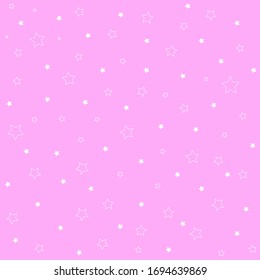 Pink seamless different star vector background.
