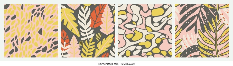 Pink Seamless Doodle Modern Scribble Print. Purple Seamless Creative Palm Textile, Seamless Wallpaper. Vibrant Endless Summer Artistic Artwork Vector. 