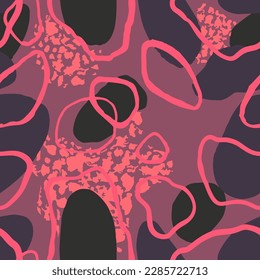 Rosa Nahtlose elegante geometrische Stilblöcke. Schwarzes, nahtloses, stylisches künstlerisches Element, Nahtlose Kunst. Leichtes endloses, kreatives, handgezeichnetes Stoffhintergrund