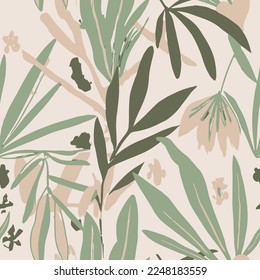 Pink Seamless Elegant Natural Plant Watercolor Design. Dark Repetitive Summer Decorative Foliage Ornament Pattern. Gradient Repeated Decoration Flora Textile Vector.