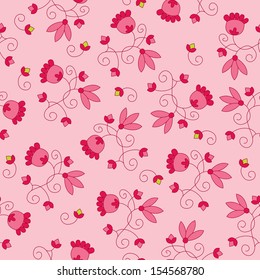 Pink seamless floral background