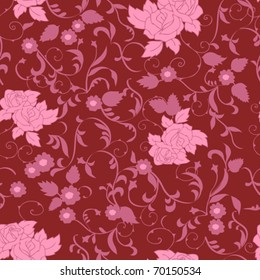 Pink seamless floral pattern
