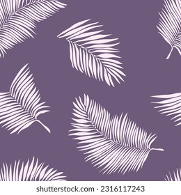 patrón de hoja vectorial floral rosada transparente en el fondo