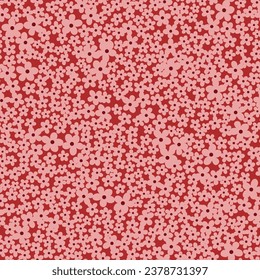 pink seamless floral vector small flowers pattern on red background