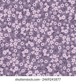 Vector floral sin costuras rosa Pequeñas hojas patrón en el fondo