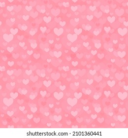 Pink Seamless hearts texture. Heart shape simple background. Vector hearts pattern.