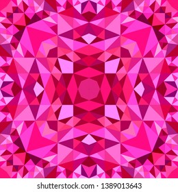 Pink seamless kaleidoscope pattern background - abstract ethnic vector wallpaper graphic with triangles