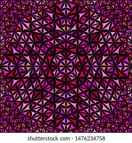 Pink seamless kaleidoscope pattern background - abstract tribal vector wallpaper illustration with curved triangles