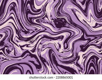 Pink Seamless Modern Graphic Wave. Violet Purple Vintage Paint Ebru. Pastel Repeat Grunge Vector Ink. Magenta Repeat Liquid Paint Art. Seamless Flow.