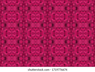 Pink seamless mosaic pattern. Abstract hexagon background for wallpaper, backdrop, banner, template, illustration, fabric and other applications. Vector.