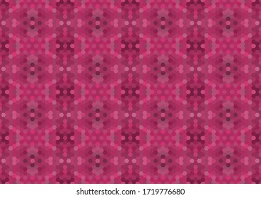 Pink seamless mosaic pattern. Abstract hexagon background for wallpaper, backdrop, banner, template, illustration, fabric and other applications. Vector.