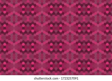 Pink seamless mosaic pattern. Abstract hexagon background for wallpaper, backdrop, banner, template, illustration, fabric and other applications. Vector.