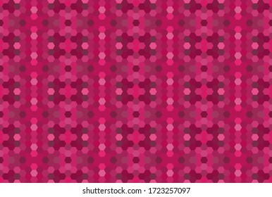 Pink seamless mosaic pattern. Abstract hexagon background for wallpaper, backdrop, banner, template, illustration, fabric and other applications. Vector.