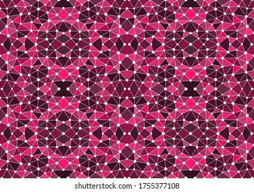 Pink seamless mosaic pattern. Abstract geometric background for wallpaper, backdrop, banner, illustration, fabric and other applications. Vector.