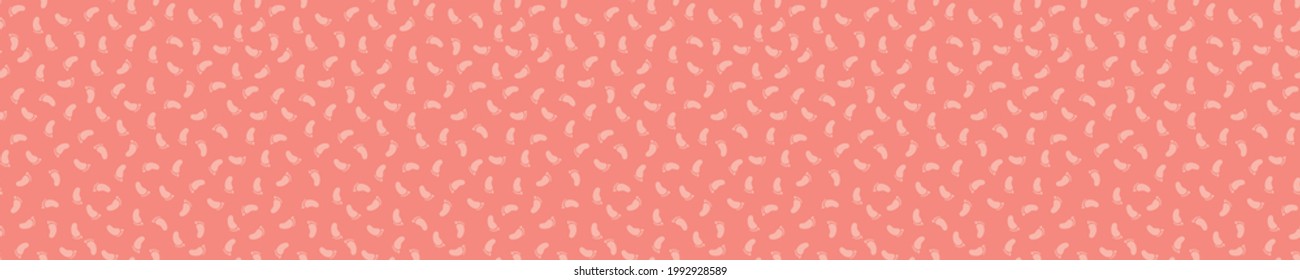 Pink seamless pattern with baby footsteps