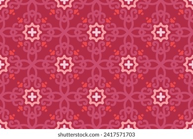 pink seamless pattern background with vintage style. suitable for textile, tile, wall decor, background, banner