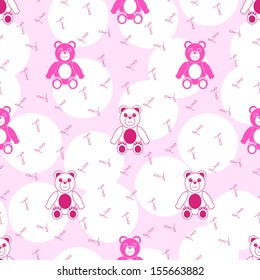 Pink Seamless Pattern with Bears