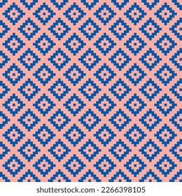 Patrón transparente rosa con diseño tradicional azul