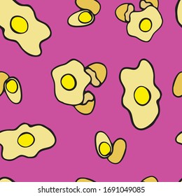 pink seamless pattern with chicken eggs