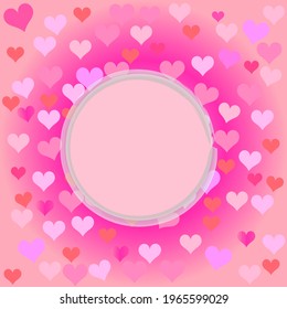 Pink seamless pattern colored hearts.Valentine's Day.Beautiful  happy mother's day greeting card with heart.Vector illustration.