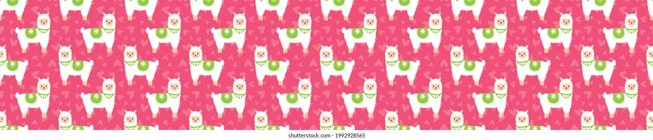Patrón ininterrumpido rosa con alpacas lindas