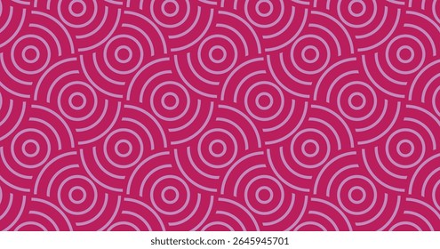 pink seamless pattern, Seamless floral swirl pattern with vintage geometric design on black background
