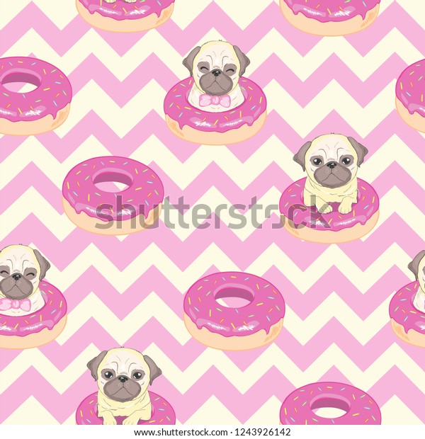 Donut Pug Furry Crew - Muted Pink main image 0