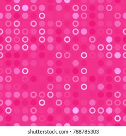 Pink seamless pattern with glitter effect. Cute background for valentine day card. Simple glamorous circle ornament.