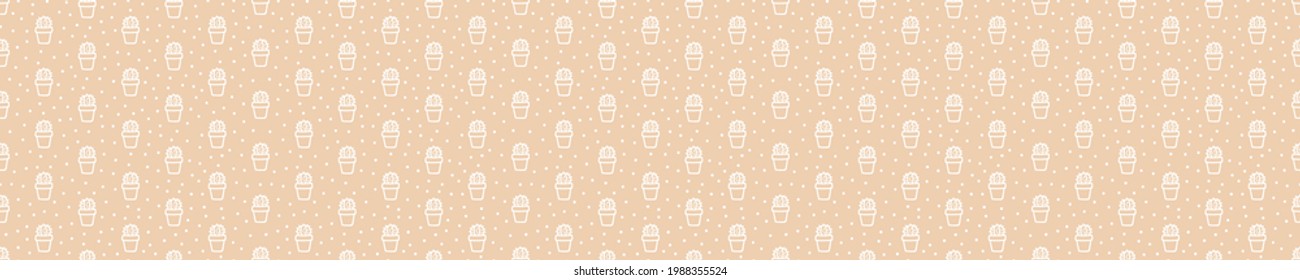 Pink seamless pattern with hand drawn cacti