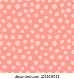 Pink seamless pattern with hand drawn spots