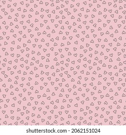 Pink seamless pattern with hearts