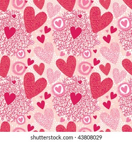 pink seamless pattern with hearts