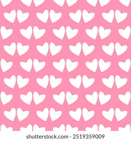 Pink seamless pattern with hearts in honor of the fight against breast cancer 