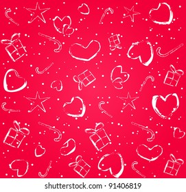 pink seamless pattern with hearts silhouette on valentine day. 14th february concept vector illustration