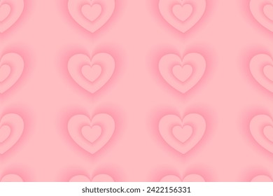 Pink seamless pattern with hearts. y2k background romantic for valentine's day