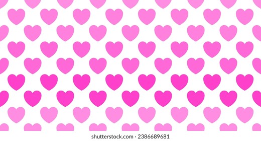 Ilustración de patrón rosa sin fisuras, textura de fondo del día de San Valentín. corazones rosados dibujando mano a mano, corazones lindos.