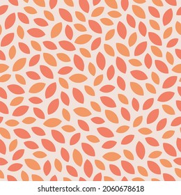 Pink seamless pattern with orange and pink leaves