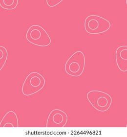 Patrón ininterrumpido rosa con contorno de huevo hervido